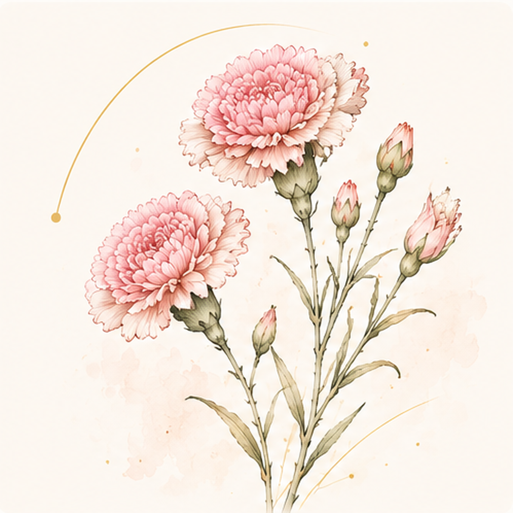 Carnation botanical illustration