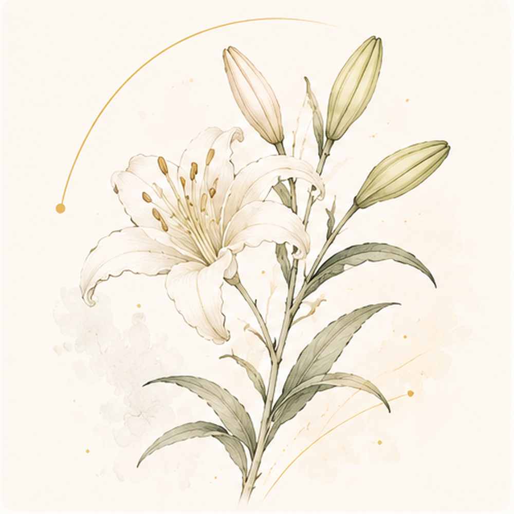 Lily botanical illustration