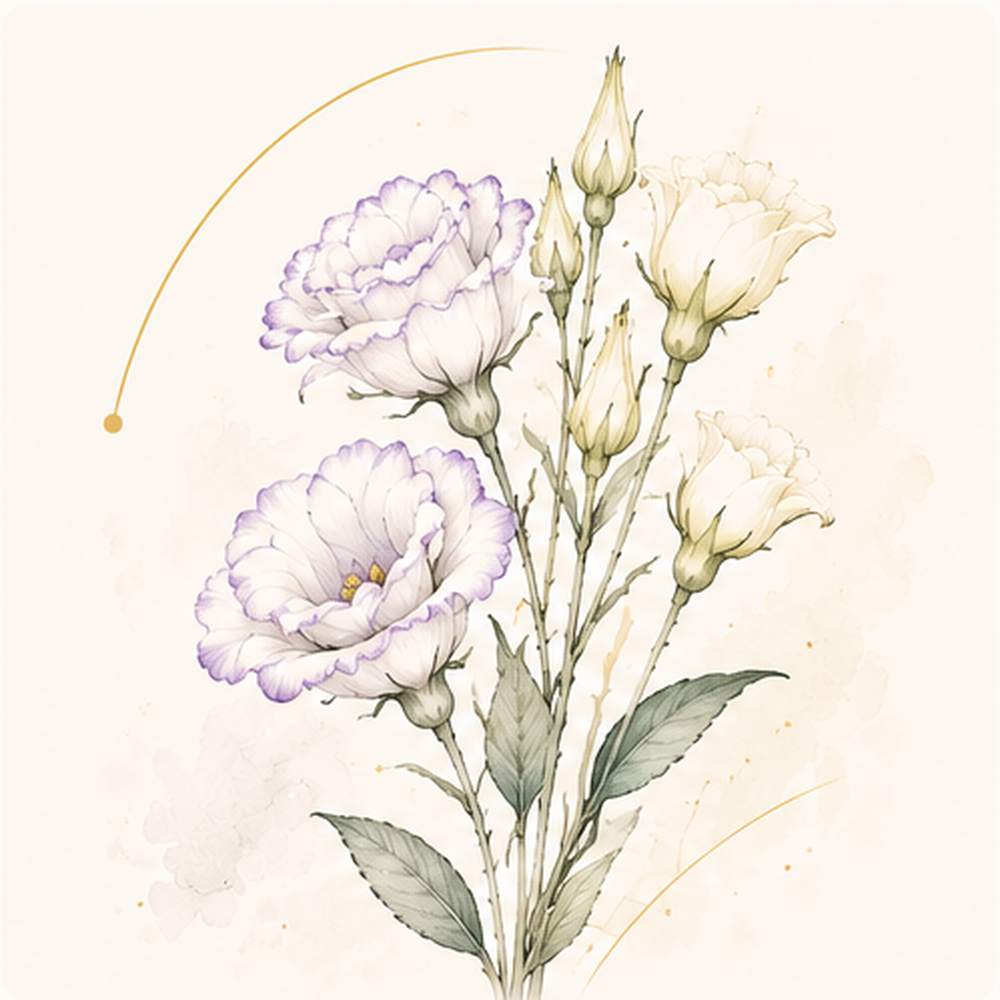 Lisianthus botanical illustration