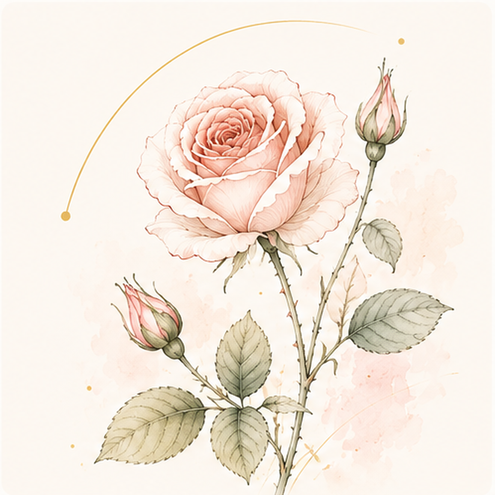 Rose botanical illustration